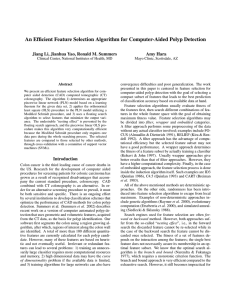 An Efficient Feature Selection Algorithm for Computer-Aided Polyp Detection Amy Hara
