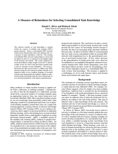 A Measure of Relatedness for Selecting Consolidated Task Knowledge