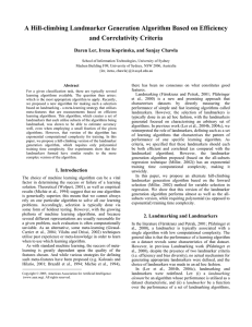 A Hill-climbing Landmarker Generation Algorithm Based on Efficiency and Correlativity Criteria