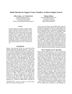 Model Selection for Support Vector Classifiers via Direct Simplex Search