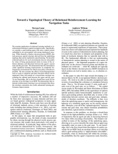 Toward a Topological Theory of Relational Reinforcement Learning for Navigation Tasks