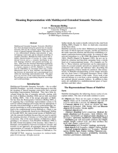 Meaning Representation with Multilayered Extended Semantic Networks Hermann Helbig