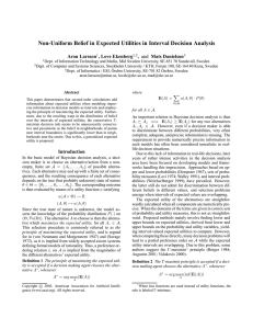 Non-Uniform Belief in Expected Utilities in Interval Decision Analysis Aron Larsson ,