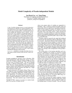 Model Complexity of Pseudo-independent Models Jae-Hyuck Lee