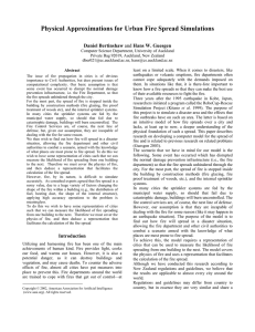 Physical Approximations for Urban Fire Spread Simulations  Daniel Bertinshaw