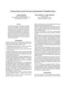 Product-based Causal Networks and Quantitative Possibilistic Bases Salem Benferhat Fa¨ıza Khellaf