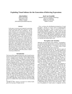 Exploiting Visual Salience for the Generation of Referring Expressions John Kelleher