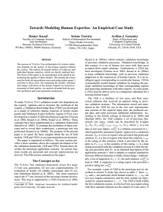 Towards Modeling Human Expertise: An Empirical Case Study Rainer Knauf Setsuo Tsuruta
