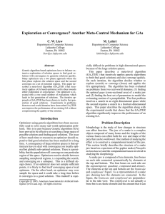 Exploration or Convergence? Another Meta-Control Mechanism for GAs C. W. Liew