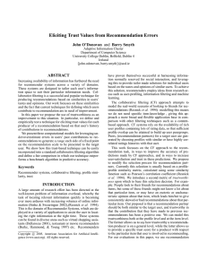 Eliciting Trust Values from Recommendation Errors John O’Donovan