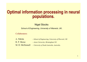 Optimal information processing in neural populations . Nigel Stocks