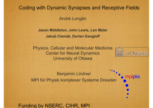 Coding with Dynamic Synapses and Receptive Fields