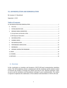 V2: AM MODULATION AND DEMODULATION Table of Contents  By Laurence G. Hassebrook