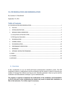V4: FM MODULATION AND DEMODULATION Table of Contents  By Laurence G. Hassebrook
