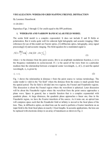 VISUALIZATION: WIDEBAND GRID MAPPING FRESNEL DIFFRACTION By Laurence Hassebrook 11-28-2011