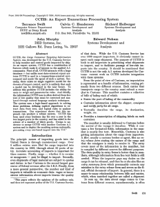 CCTIS: An.  Expert ansaetions recessing