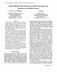 Using  Artif’ici erformance  0 P.V.Coveney,  T.L.Hughes Schlumberger