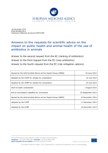 Answers to the requests for scientific advice on the