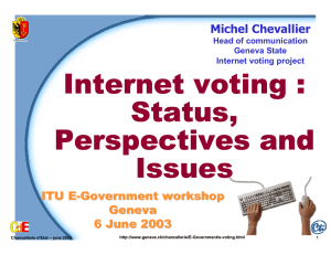 Internet voting : Status, Perspectives and