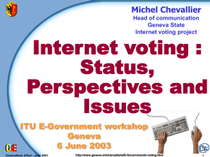 Internet voting : Status, Perspectives and Issues