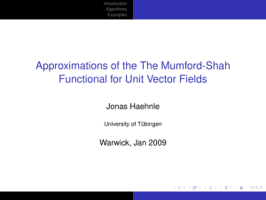 Approximations of the The Mumford-Shah Functional for Unit Vector Fields Jonas Haehnle