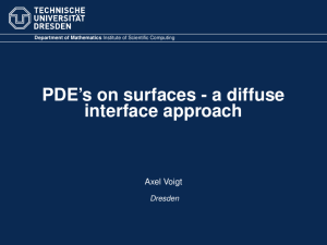 PDE’s on surfaces - a diffuse interface approach Axel Voigt Dresden