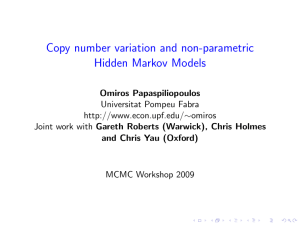 Copy number variation and non-parametric Hidden Markov Models