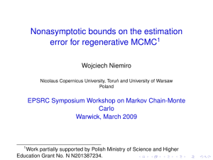 Nonasymptotic bounds on the estimation error for regenerative MCMC Wojciech Niemiro
