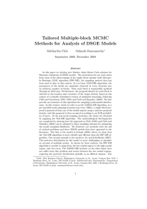 Tailored Multiple-block MCMC Methods for Analysis of DSGE Models Siddhartha Chib Srikanth Ramamurthy