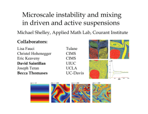 Microscale instability and mixing in driven and active suspensions Collaborators: