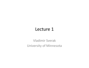 Lecture 1 Lecture 1 Vladimir Sverak University of Minnesota