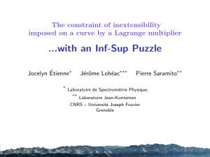 ...with an Inf-Sup Puzzle The constraint of inextensibility Jocelyn ´