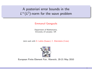 A posteriori error bounds in the L (L )-norm for the wave problem