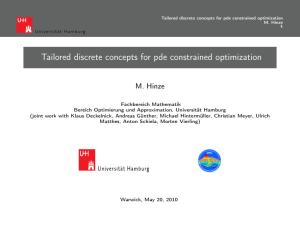 Tailored discrete concepts for pde constrained optimization M. Hinze