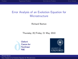 Error Analysis of an Evolution Equation for Microstructure Richard Norton