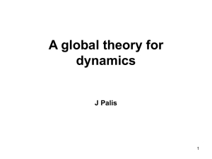 A global theory for dynamics J Palis 1