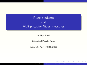 Riesz products and Multiplicative Gibbs measures Ai-Hua FAN