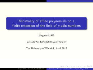 Minimality of affine polynomials on a Lingmin LIAO