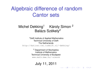 Algebraic difference of random Cantor sets Michel Dekking Károly Simon