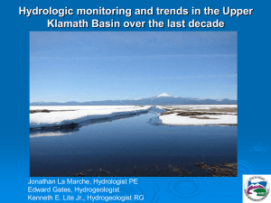 Hydrologic monitoring and trends in the Upper Edward Gates, Hydrogeologist