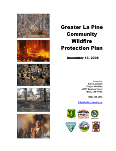 Greater La Pine Community Wildfire Protection Plan