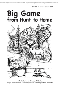 Big Game from Hunt to Home Archival copy. For current version, see: