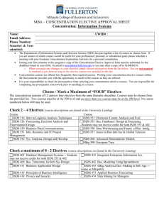 MBA – CONCENTRATION ELECTIVE APPROVAL SHEET Concentration Name: