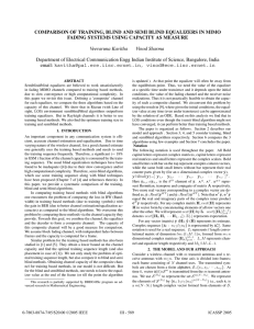 COMPARISON OF TRAINING, BLIND AND SEMI BLIND EQUALIZERS IN MIMO