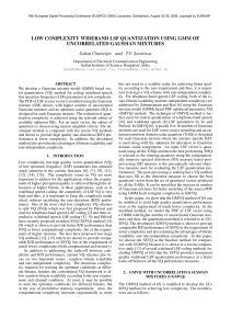 LOW COMPLEXITY WIDEBAND LSF QUANTIZATION USING GMM OF UNCORRELATED GAUSSIAN MIXTURES