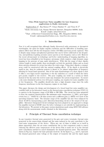 Ultra Wide band Low Noise amplifier for Low frequency Raghunathan A