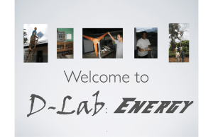 D-Lab Energy Welcome to