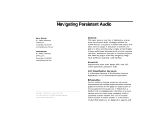 Navigating Persistent Audio Abstract