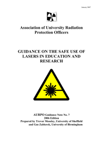 Association of University Radiation Protection Officers GUIDANCE ON THE SAFE USE OF