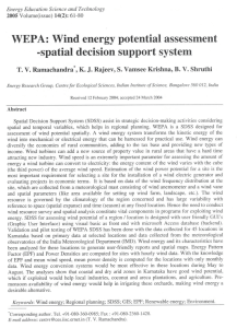 WEP -spatial decision support system T. v. Ramachandra